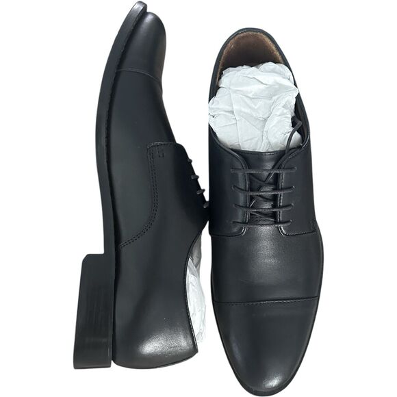 J. Crew Men’s Leather Cap Toe Dress Oxford Shoes Size 11.5M Black NWB BS113 main image 5